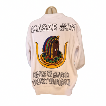 Daughters of Isis fleece cardigan back view full-color emblem