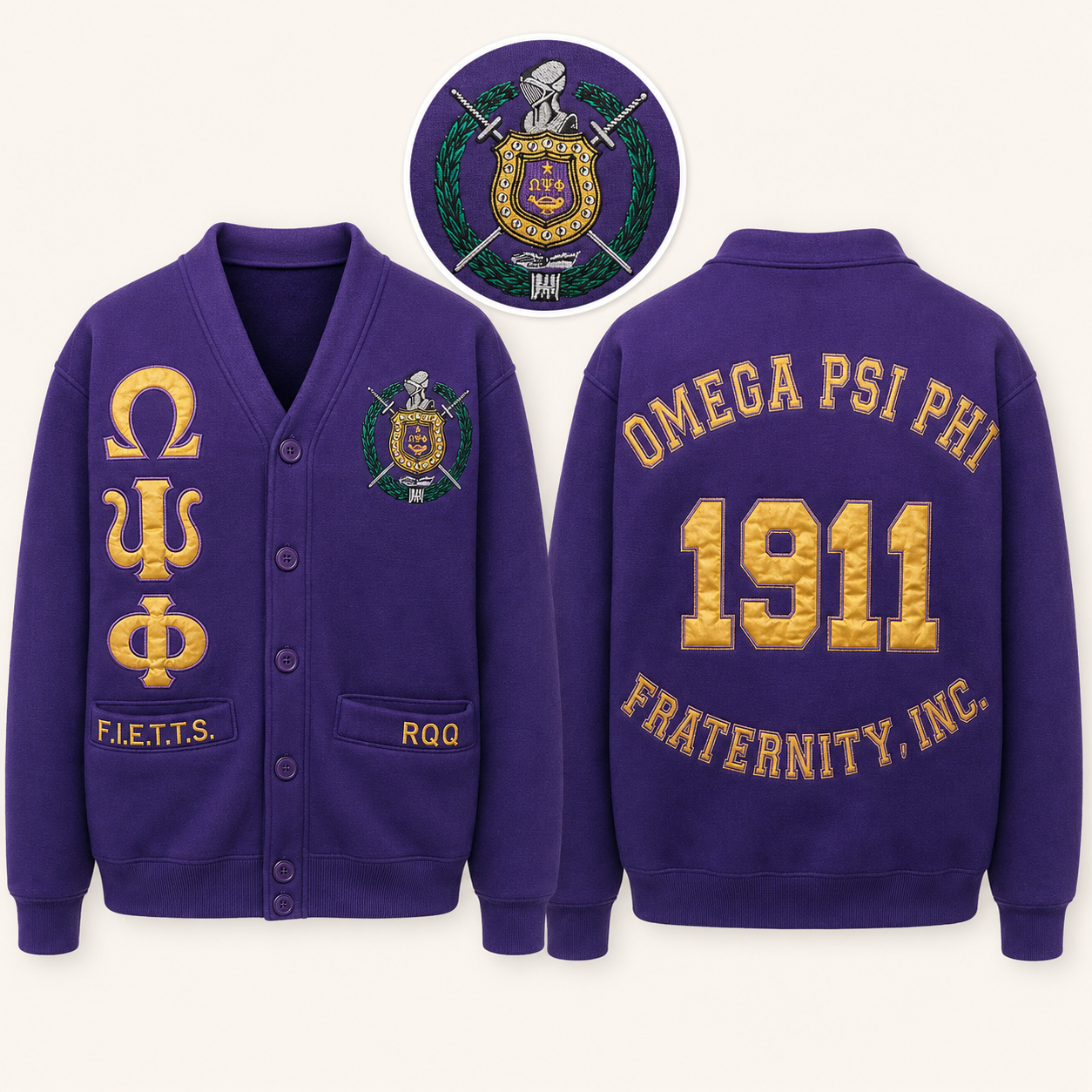 Omega Psi Phi Fleece Cardigan Sweater – Last Chance