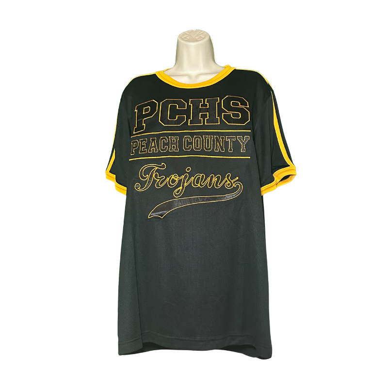 PCHS Trojans Collegiate Mesh Ringer Shirt