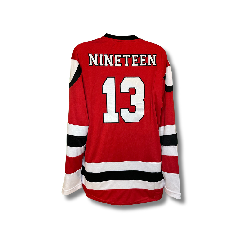 Delta Sigma Theta hockey jersey
back Nineteen 13 detail
red, black, white color options