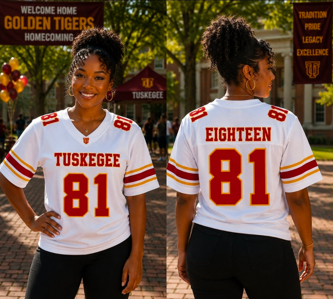 TUSKEGEE CUSTOM FAN FOOTBALL JERSEYS (PRE-ORDER)