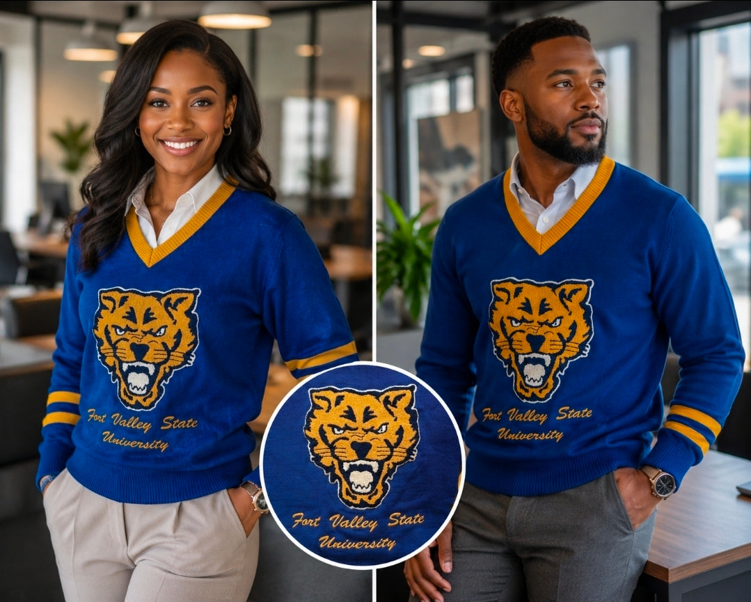 FVSU CHENILLE KNIT V-NECK SWEATER