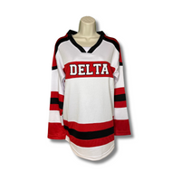 
Delta Sigma Theta hockey jersey red, black, white color options

