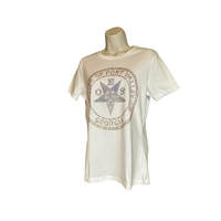 OES custom chapter bling white shirt front view
Order of the Eastern Star bling shirt rhinestone detail