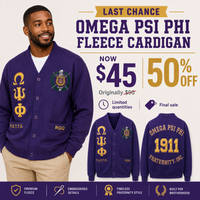 Omega Psi Phi Fleece Cardigan Sweater – Last Chance