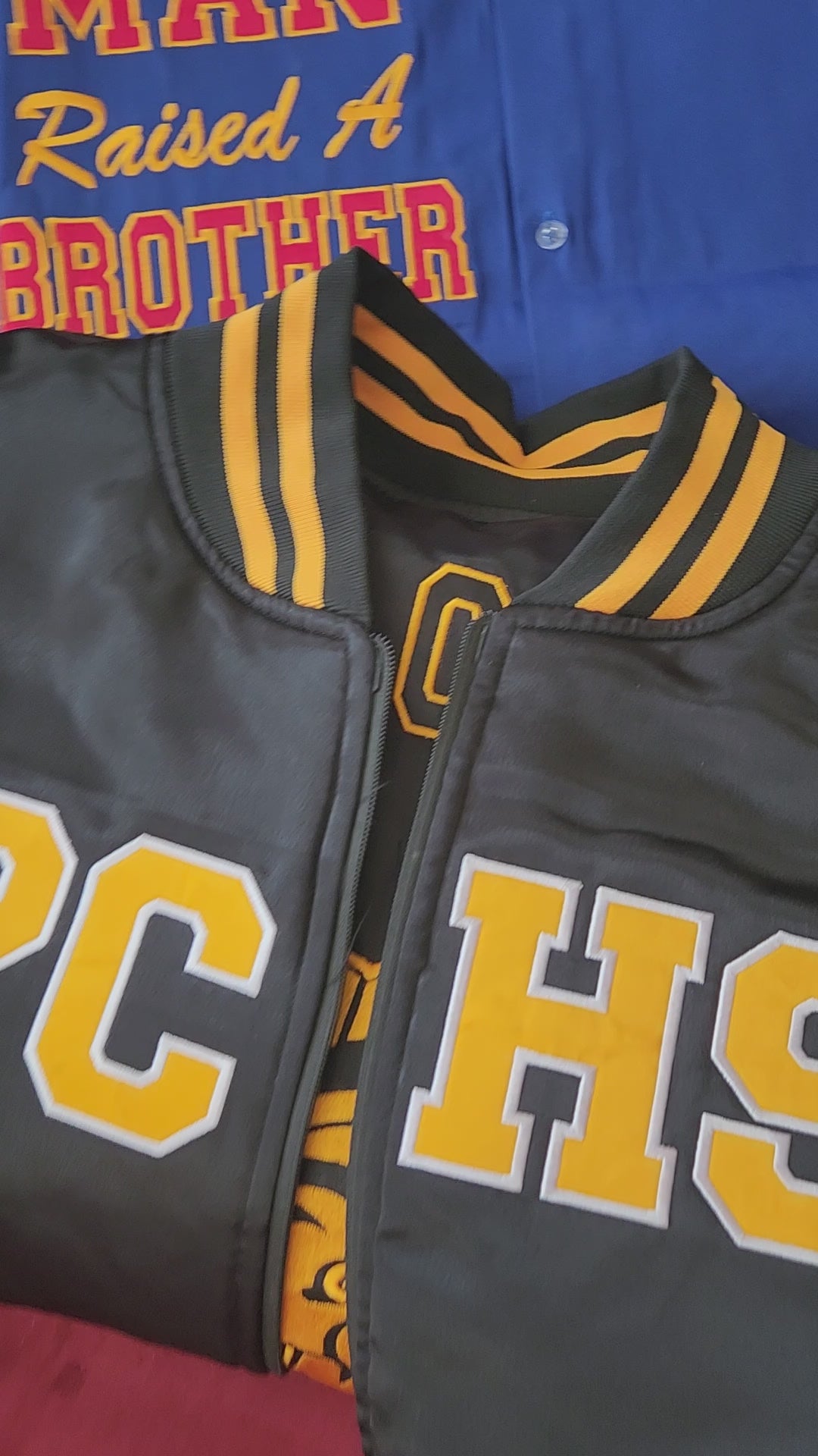 PCHS Trojans Reversible Satin Bomber Jacket (Pre-Order)