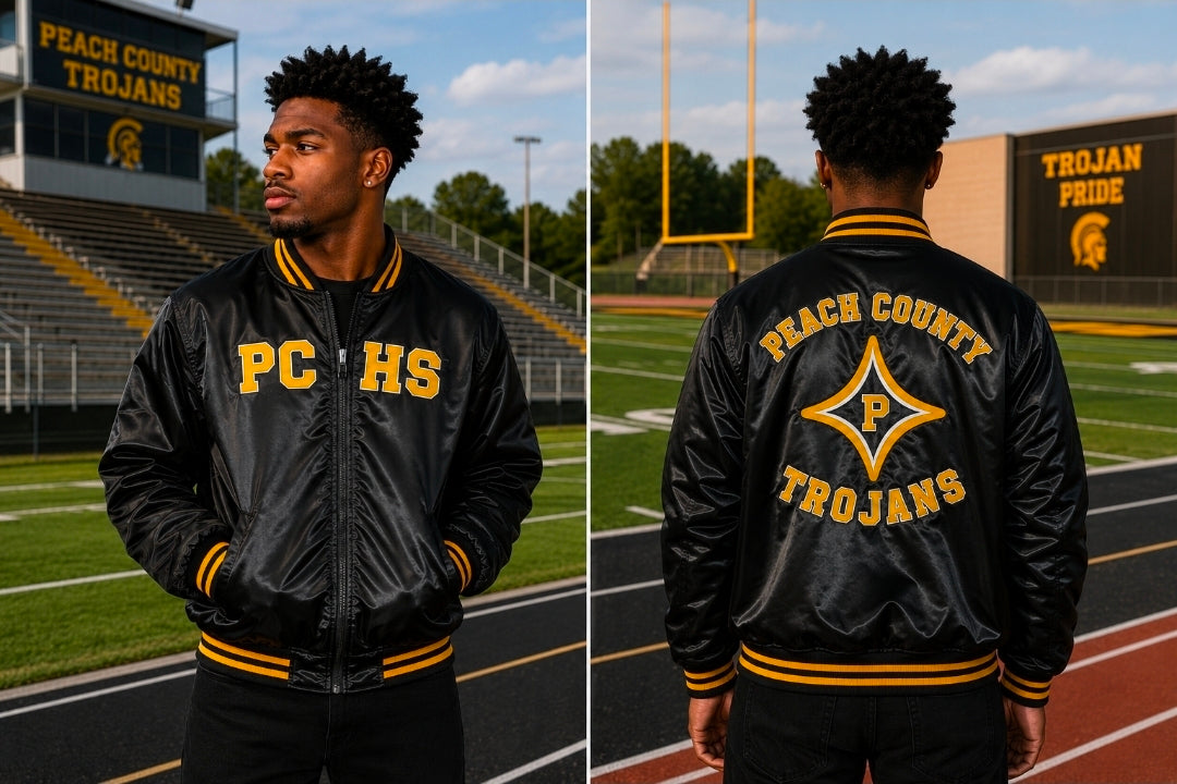 PCHS Trojans Reversible Satin Bomber Jacket (Pre-Order)