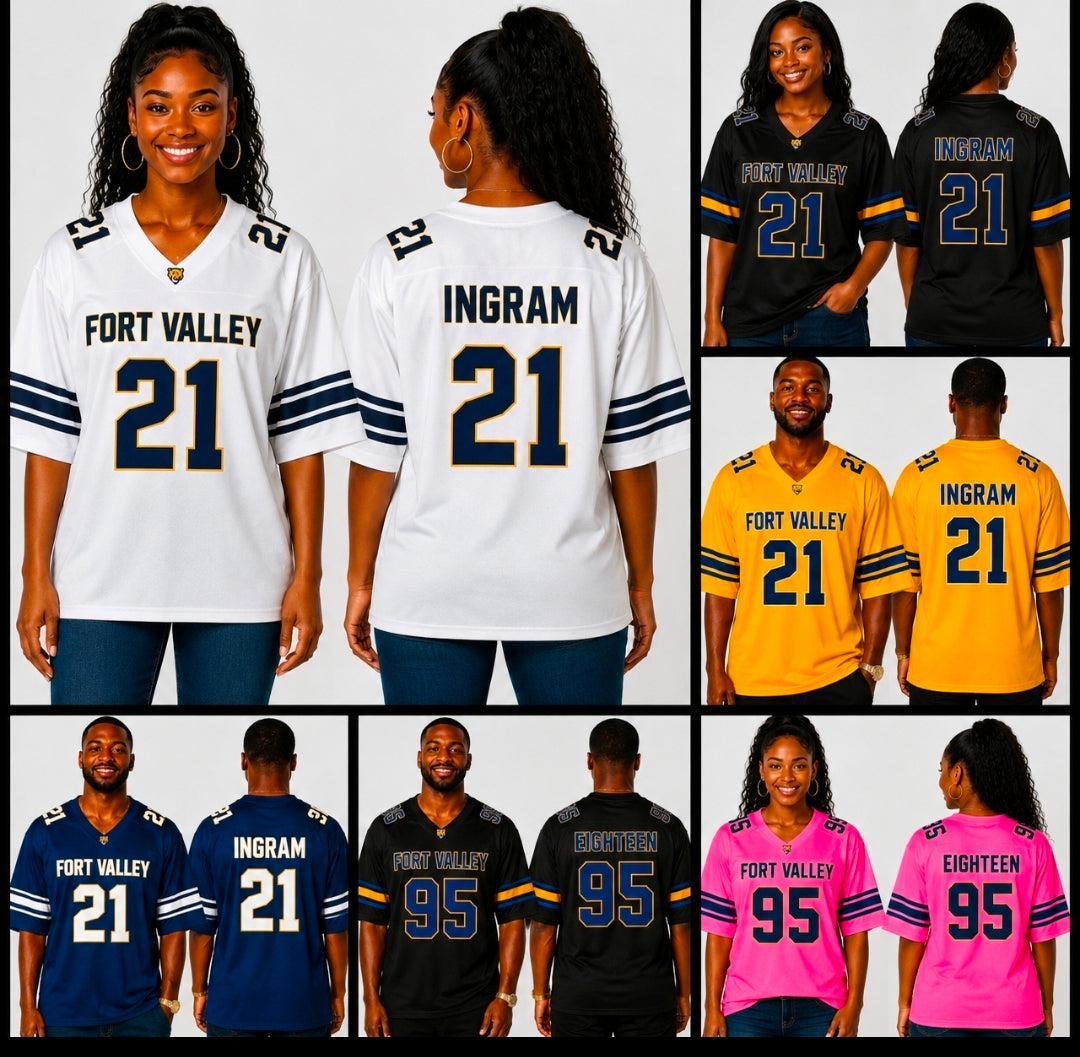 FVSU CUSTOM FAN FOOTBALL JERSEYS (PRE-ORDER)