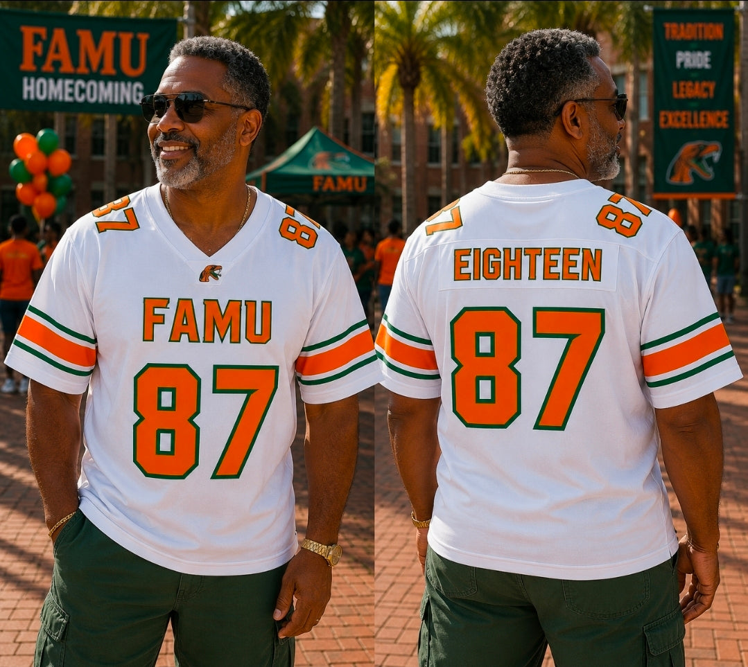 FAMU CUSTOM FAN FOOTBALL JERSEYS (PRE-ORDER)