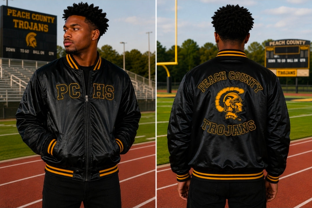 PCHS Trojans Reversible Satin Bomber Jacket (Pre-Order)
