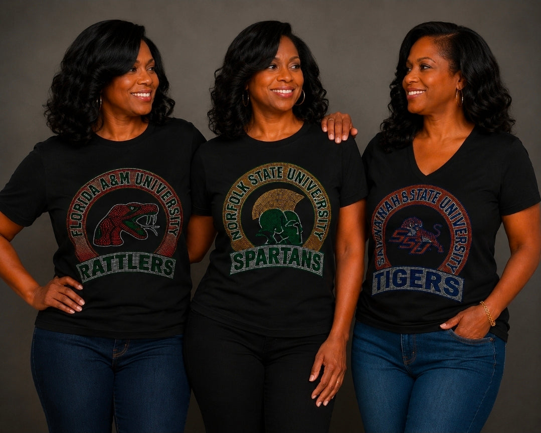 HBCU Banner Bling Shirt – Black Ladies Tee